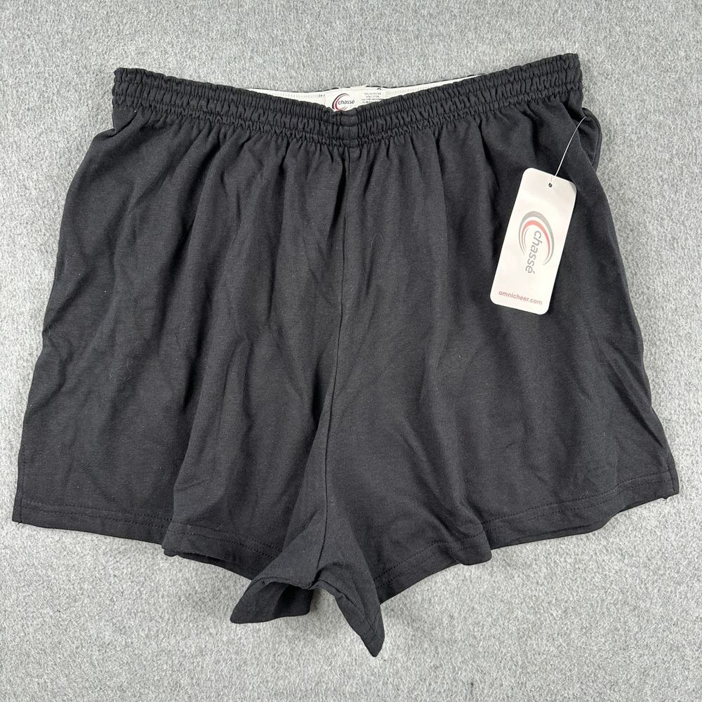 Chasse Shorts Womens 2XL Black Practice Knit Short Cheer Athletic 61SH BLK‎ 2XL